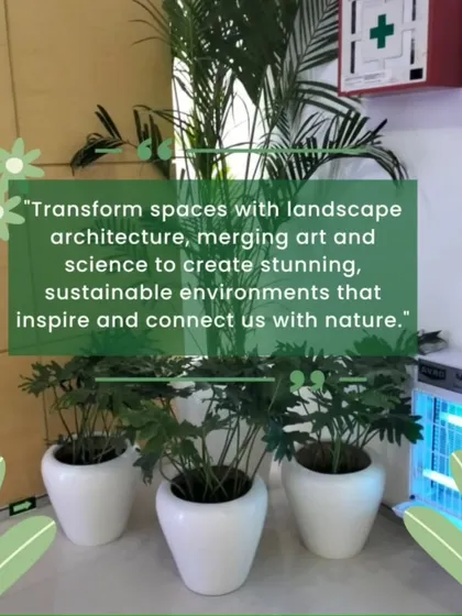 This captures my core philosophy: I merge art and science to create stunning, sustainable environments. The goal is always to design spaces that inspire and connect us with nature, as shown with these plants in a corporate setting.