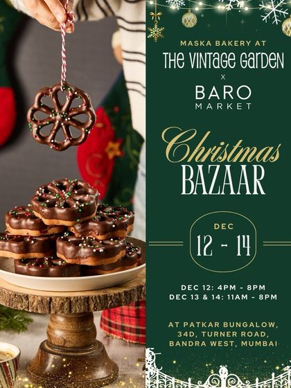 The official poster for our Christmas Bazaar pop-up at The Vintage Garden. We love collaborating with other local brands to create memorable festive experiences.