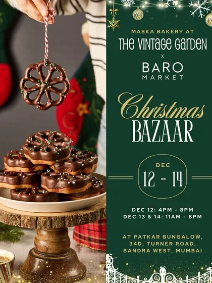 The official poster for our Christmas Bazaar pop-up at The Vintage Garden. We love collaborating with other local brands to create memorable festive experiences.