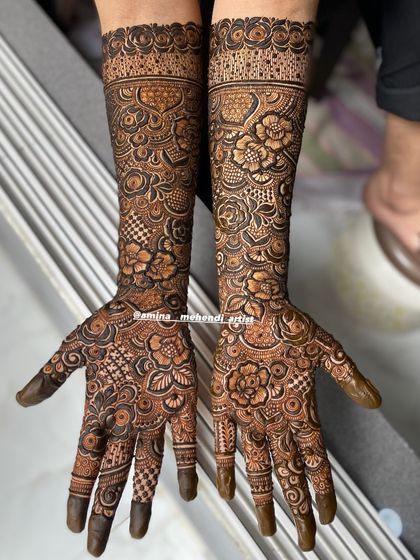 A beautiful design with a mix of geometric and floral patterns, creating a modern yet traditional look.