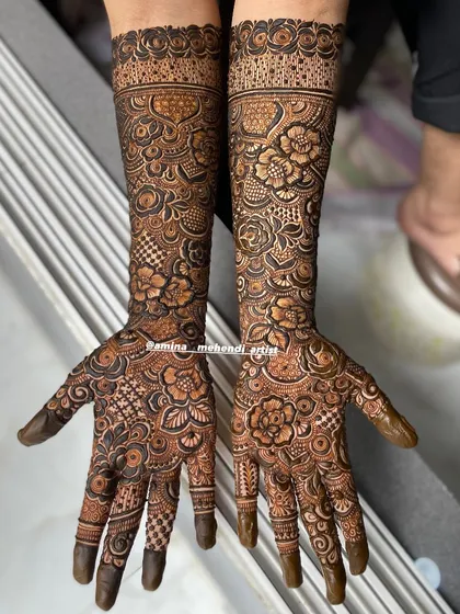 A beautiful design with a mix of geometric and floral patterns, creating a modern yet traditional look.
