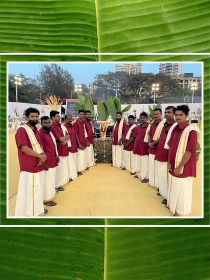 Behind every great event is a great team. This is my dedicated team of chefs in their traditional South Indian attire, ready to bring the authentic flavours of the south to your celebration.