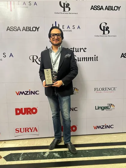 I was truly honoured to accept the award for residential interior excellence at the Architecture Reconnect Summit. This recognition celebrates my dedication to designing homes that are not just beautiful, but deeply personal and functional.