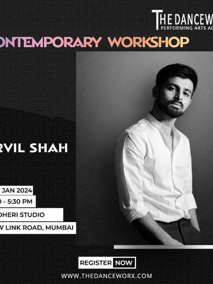 A Contemporary Workshop with Urvil Shah at our Andheri studio. These workshops focus on modern dance techniques, floor work, and expressive choreography.