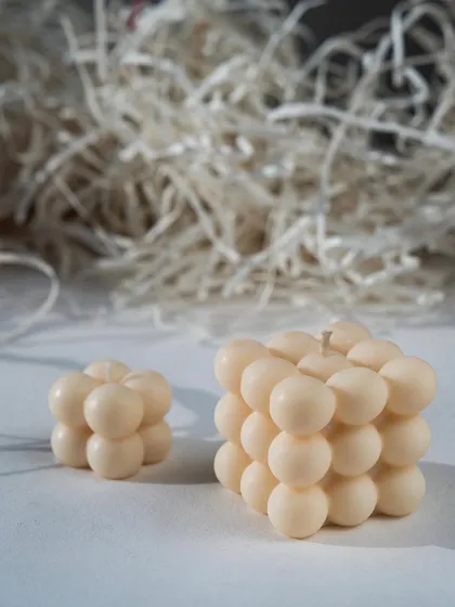 Our mini and large bubble candles, side by side. It's time to light up your world with your favorite shapes.