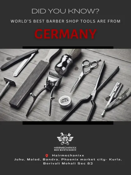 Did you know the world's best barber tools are from Germany? We believe in using only the finest, precision-engineered tools to give you the sharpest, most professional cut.