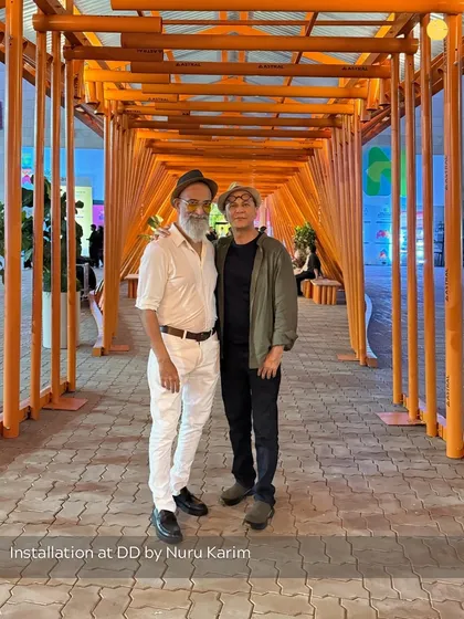 Puran Kumar with fellow architect Nuru Karim at a Design Democracy installation. We love seeing and discussing the work of other creative minds.