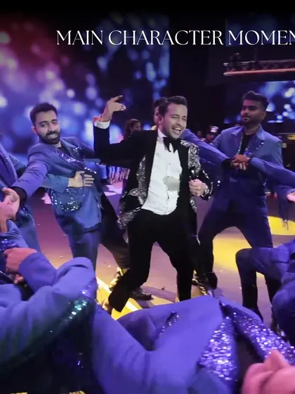 Main character moments for the happy couple. This performance was fun, vibrant, and larger than life, making their Sangeet a night to remember.