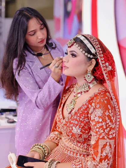 Another angle from my live demo at the Beauty Expo. Concentration and precision are key, even on a big stage.