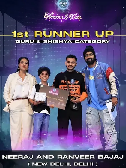 A proud moment for our studio. Our instructor Neeraj and his student Ranveer were the 1st Runner Up in the Guru & Shishya category at our national level competition, Genre 4.0.