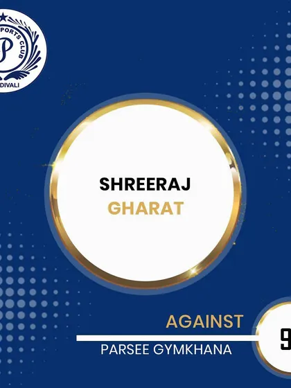 Shreeraj Gharat scored an impressive 93 runs against Parsee Gymkhana in the Purshottam Shield tournament.