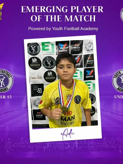 Adi, a U-15 player, awarded Emerging Player of the Match.