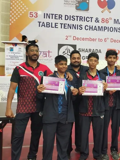 More than just an academy, we are a family. Here I am with our young champions from the TSTTA Mumbai U-17 and U-15 teams after their silver medal win at the Maharashtra State Championship. We celebrate every victory together.