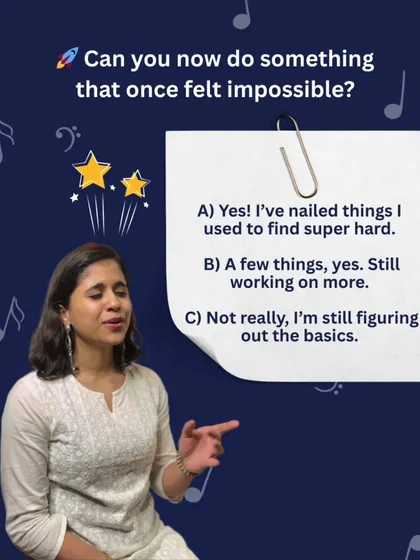 Quiz: Can you now do something that once felt impossible? Nailing things you used to find hard is a clear sign of progress.