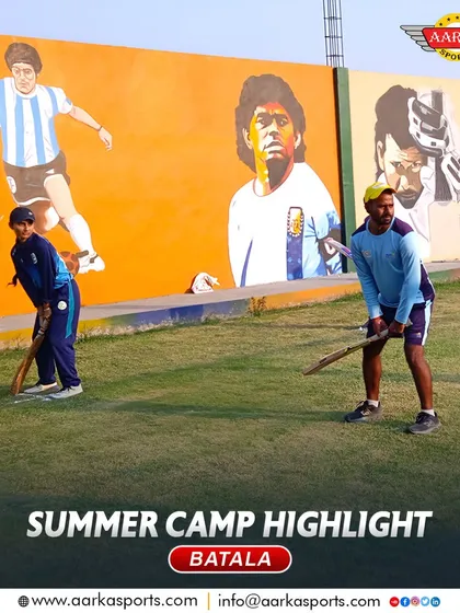 A practice session at the summer camp, with our coaches providing close supervision and instruction.