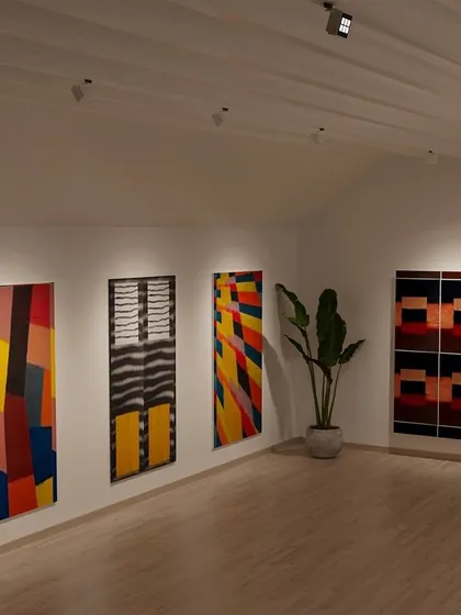 A duplicate of image 95, this view of an art gallery demonstrates the effectiveness of our high-power COB track lights. They provide bright, clear illumination that brings out the detail and color of the displayed art.