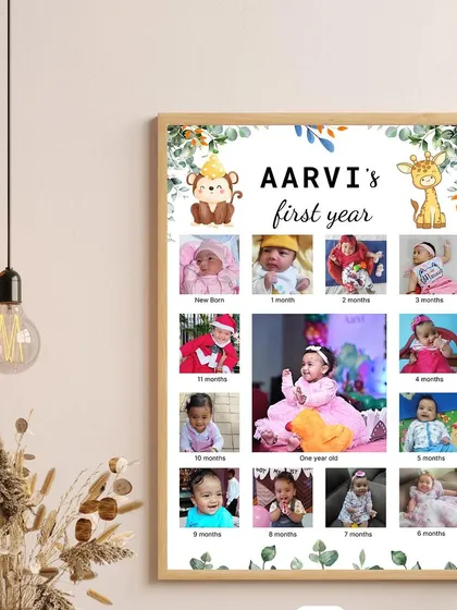 Celebrate every precious moment of their first year with a personalized milestone photo frame. It’s a beautiful way to display those cherished memories, from their first smile to their first steps, all in one place.