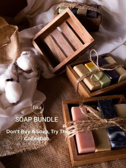 For those who can't decide on just one soap, I created the Assorted Mini Soap Bundle. It's the best way to try a variety of my plant-based soaps and even comes with a sustainable wooden soap dish to get you started on a cleaner bathing routine.