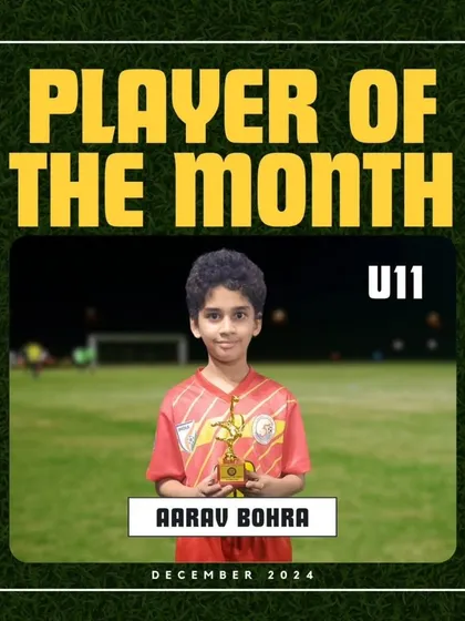 Aarav Bohra, our U11 Player of the Month for December 2024.