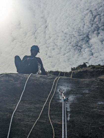 We added four new routes at Hosadurga, sponsored by the Indus School of Leadership. This west-facing wall is perfect for morning climbs and is just a short hike from the parking area.