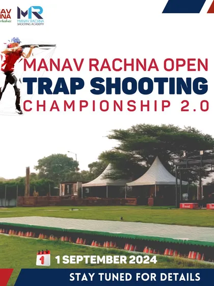 The official announcement for the Manav Rachna Open Trap Shooting Championship 2.0, held at our state-of-the-art shotgun range in Pali, Faridabad.