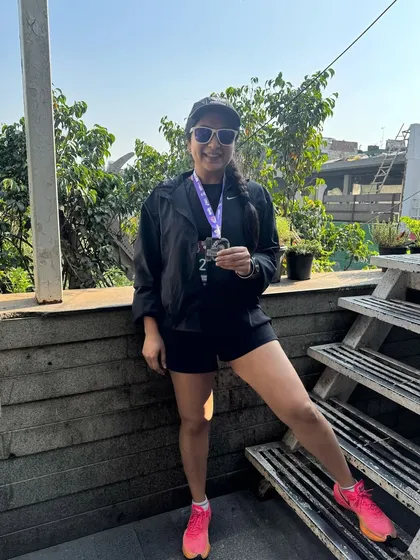 Another happy runner from our crew, showing off her medal after the marathon. We train for fitness that we can use outside the gym, and events like this are the perfect test.