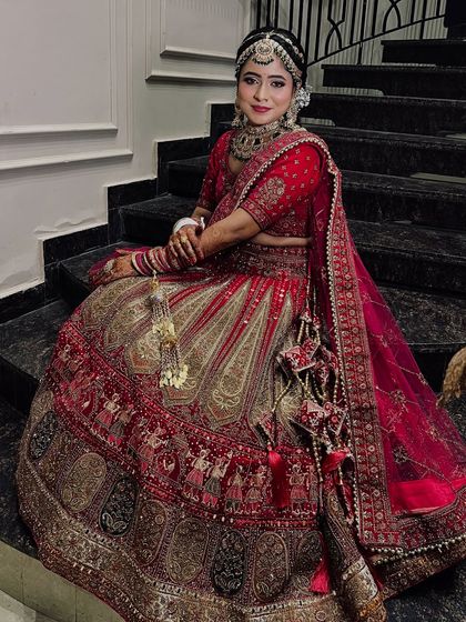 A smiling portrait of the bride, showing how the makeup enhances her happiness. The look is designed to be picture perfect from every angle.