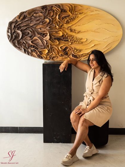 Another portrait with "The Enchanted Abyss." The oval shape and flowing design create a sense of organic movement and emotional release.