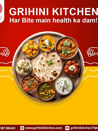 I believe in providing healthy food. This thali is a promise of 'health ka dam' in every bite, with a balanced mix of protein, carbs, and vegetables.