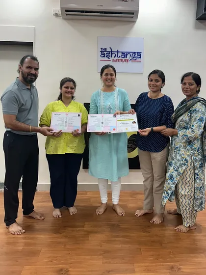 Dr. Nisha and Shilpa ji celebrating the successful completion of their Diploma in Yoga Teacher Training and Diploma in Diet and Nutrition courses.