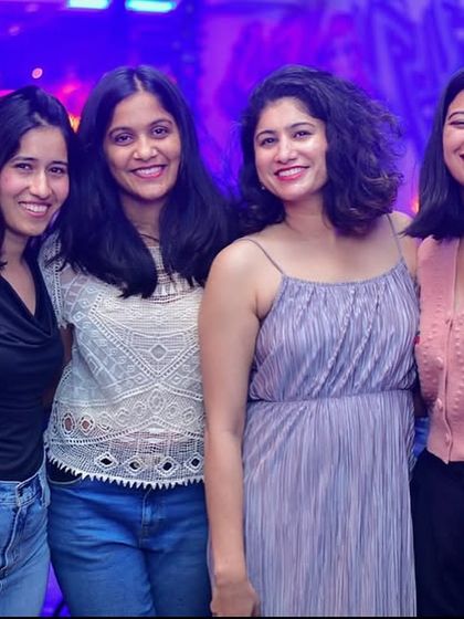 A group of ladies posing for a photo at Hydra.