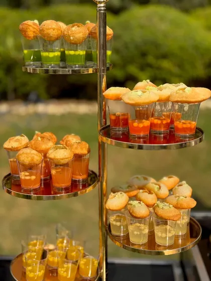We've given a gourmet twist to a street food icon. Our Golgappa station features a variety of flavored waters, served in an elegant, multi-tiered display that adds a touch of fun and sophistication to your event.