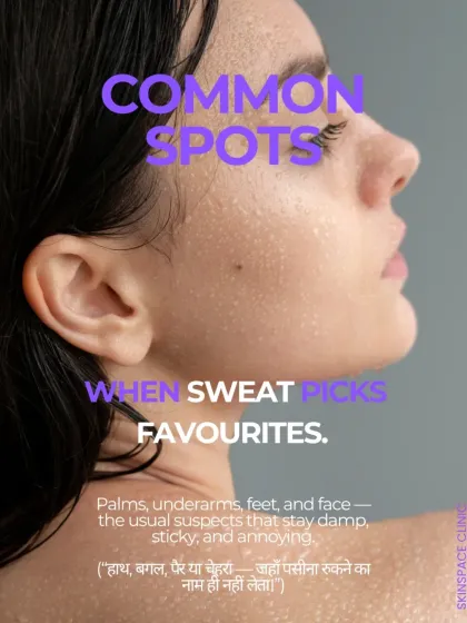 Excessive sweating often picks favorites, with the palms, underarms, feet, and face being the most common spots. I offer targeted treatments for each of these areas.