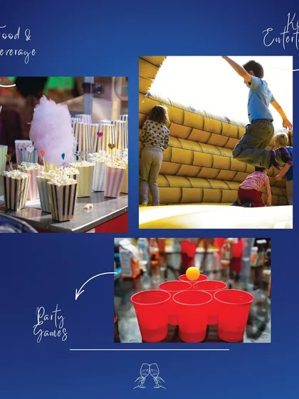 Our kids' entertainment services include everything from party games and bouncy castles to delicious food and beverage options like cotton candy and popcorn. We create a full carnival experience for them.