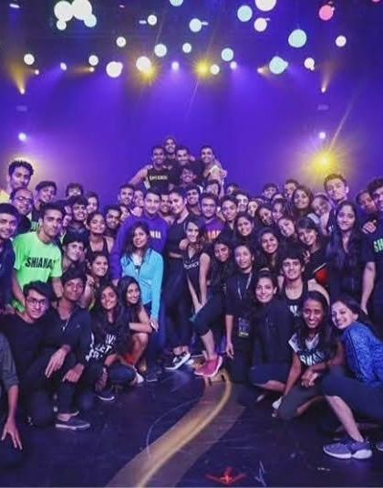 The full team with Katrina Kaif. Being part of these large scale performances taught me how to manage big groups effectively.