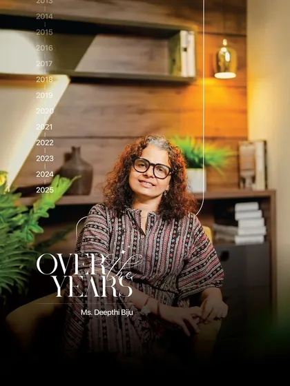 Ms. Deepthi Biju, our client for over a decade, embodies the lasting satisfaction I strive for. Her story, from discovering me in a magazine in 2014 to her continued happiness, is a powerful endorsement of my work.