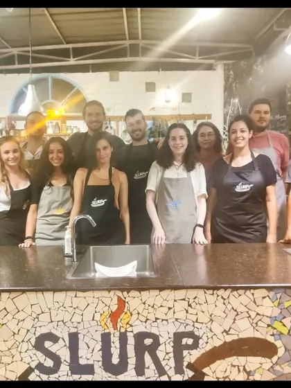 A proud group photo after a successful and delicious cooking session with students from Israel. Food truly brings people together.