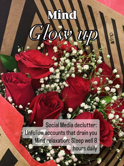 The 'Mind Glow Up' is about decluttering your social media feed and ensuring you get 8 hours of quality sleep daily for mental relaxation.