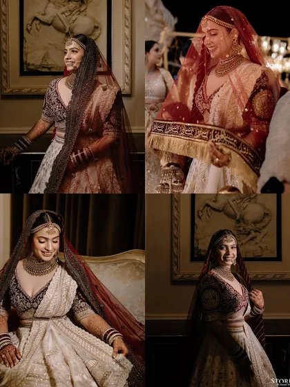 A collage of the Muslim bride, Niesha, showcasing her beautiful attire and happy moments during her Nikah ceremony.