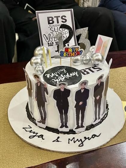 A funfetti cake for two super cute sisters who are big fans of BTS. We can customize cakes to celebrate any passion or hobby.