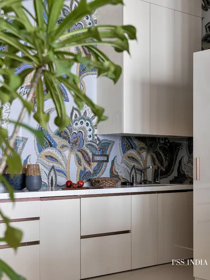A kitchen backsplash can be a canvas for personality. I used this bold, paisley-inspired mosaic tile to inject life and character, proving that functional spaces can also be the most expressive.