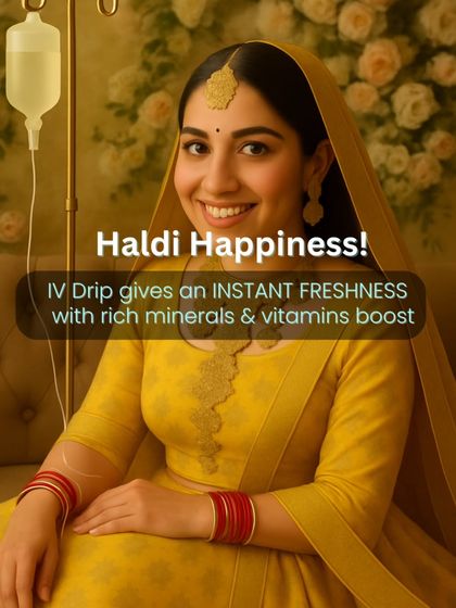 Haldi happiness is about feeling fresh and vibrant. Our IV Drips, rich in minerals and vitamins, provide an instant boost of freshness for that perfect Haldi glow.