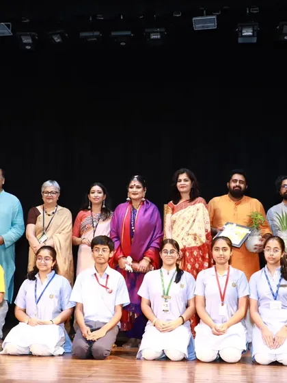With students and faculty at Amity International after the performance. The interactive Q&A sessions are always a highlight of my school outreach programs.