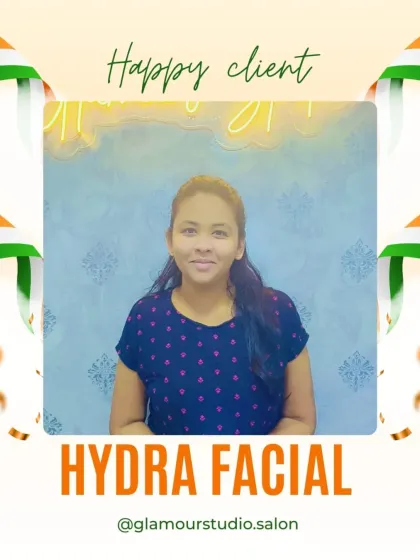 This client is happy with her Hydra Facial results. Her bright smile matches her glowing skin perfectly.