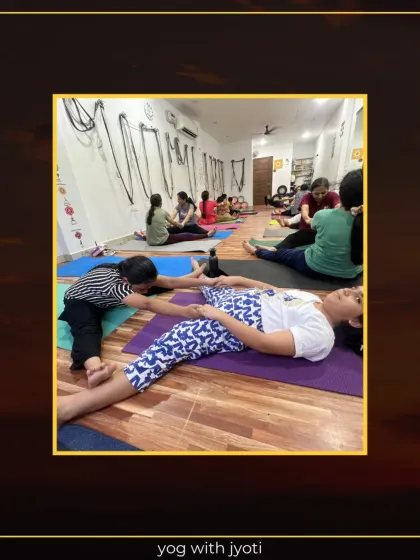 Another view of partner-assisted stretching, showing the trust and support within our community.