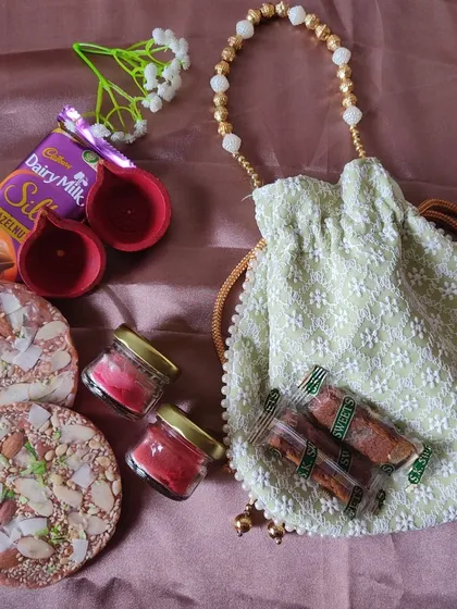 A clear, bright photo of the Diwali gift set. This hamper is designed to be a complete festive package, perfect for sharing joy during the holiday season.