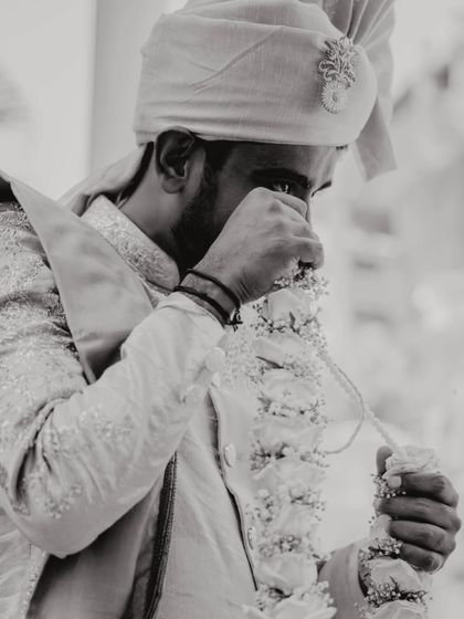 The groom, overcome with emotion during the ceremony. Capturing these raw, vulnerable moments is an honor.