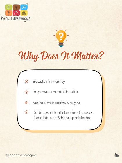 Why does a balanced diet matter? It boosts immunity, improves mental health, helps maintain a healthy weight, and reduces the risk of chronic diseases like diabetes.