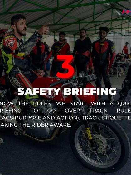 Safety is our top priority. Every session starts with a detailed safety briefing covering track rules, flag signals, and proper track etiquette to ensure everyone is aware and prepared.