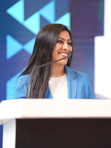 A smile of pure passion for my work. Whether I am hosting a medical conference or a product launch, my goal is to connect with the audience and radiate positive energy, making the event not just informative but also genuinely enjoyable.